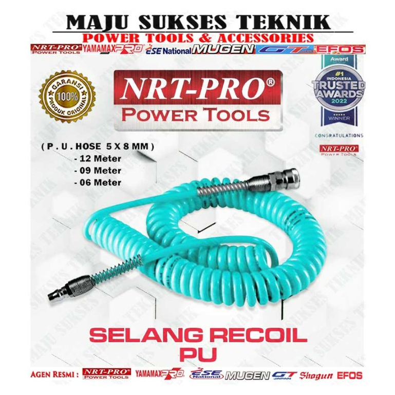 Jual Selang Angin Kompresor Spiral Recoil Hose Meter Meter Meter Selang Pu Nrt Pro