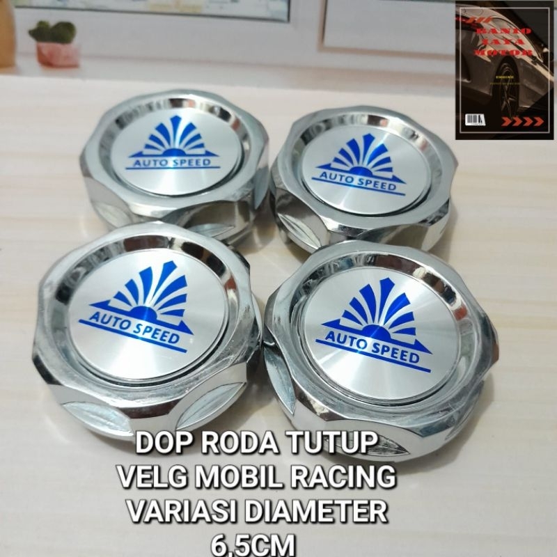 Jual DOP RODA TUTUP VELG MOBIL RACING VARIASI DIAMETER 6,5CM HARGA SET ...