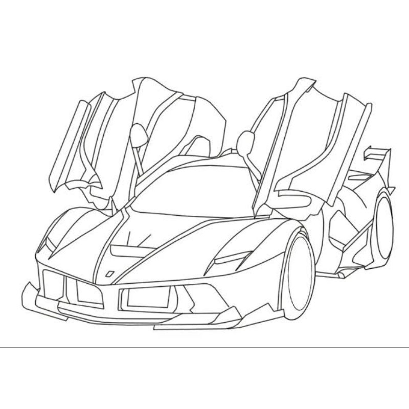 Jual 20 Lembar kertas mewarnai mobil balap untuk anak paud TK dan SD