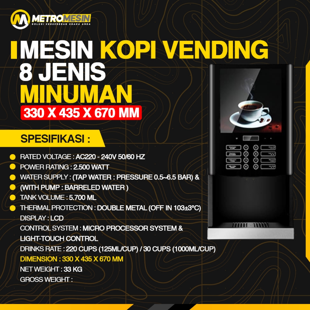 Jual Mesin Kopi Vending Metro Mesin 8 Jenis Minuman | Shopee Indonesia