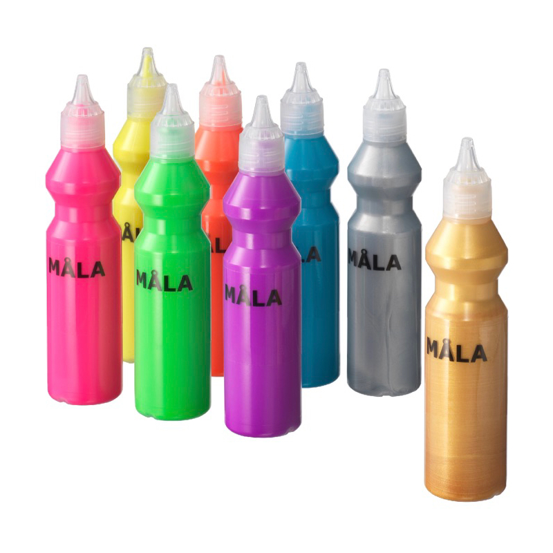 Jual Mala cat neon/gliter warna campuran, cat mainan anak, cat melukis