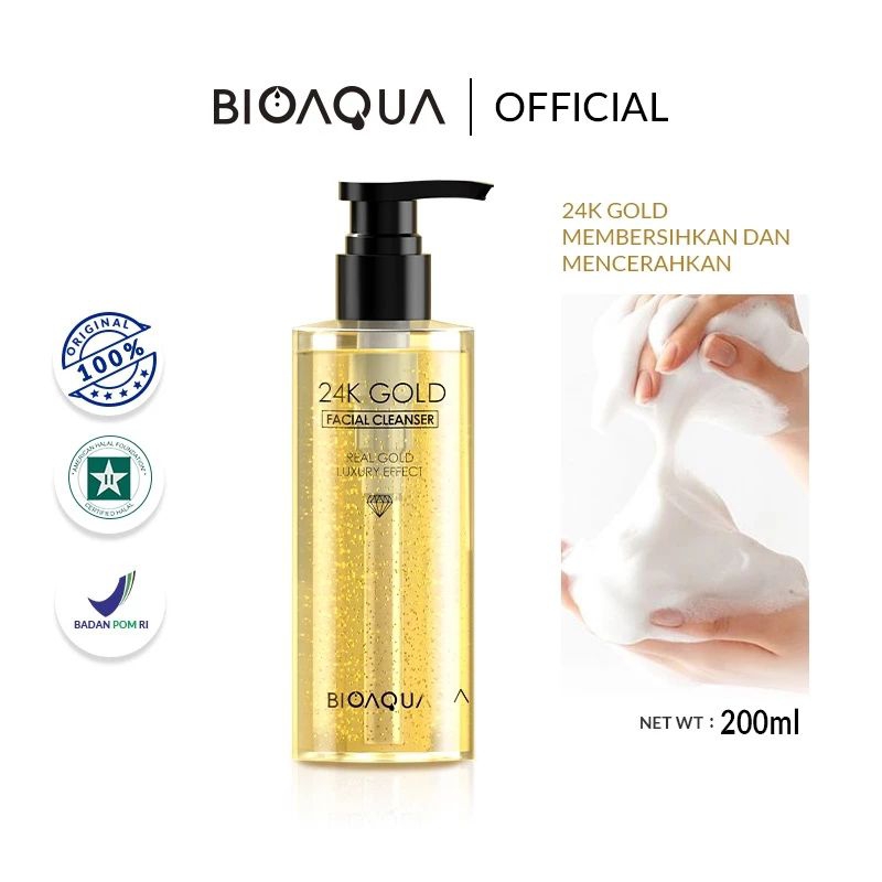 Jual BIOAQUA 24K Gold Facial Cleanser 200ml Shopee Indonesia