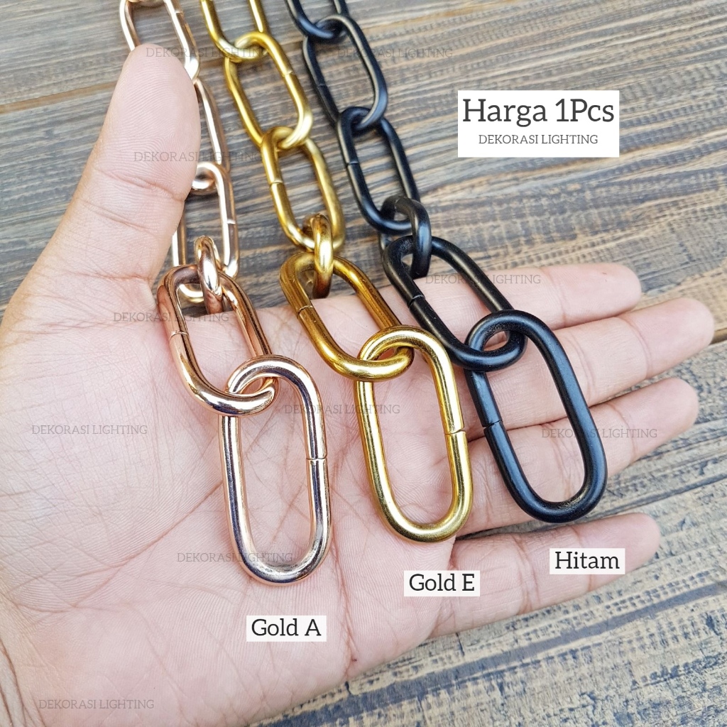 Jual Rantai 1meter 2meter untuk lampu gantung warna hitam dan gold size ...