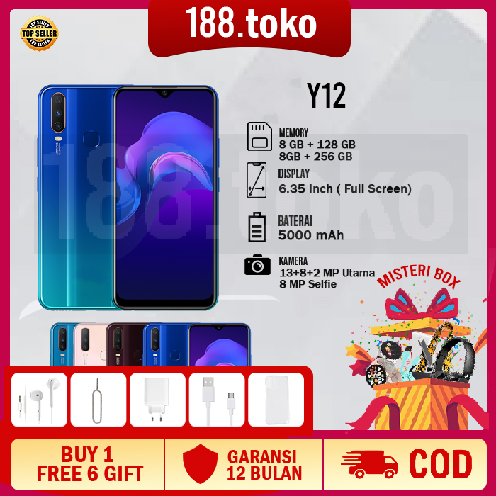 Jual HP VIVO Y12 RAM 8/256GB 4G LET Handphone Mulus Normal FullSet