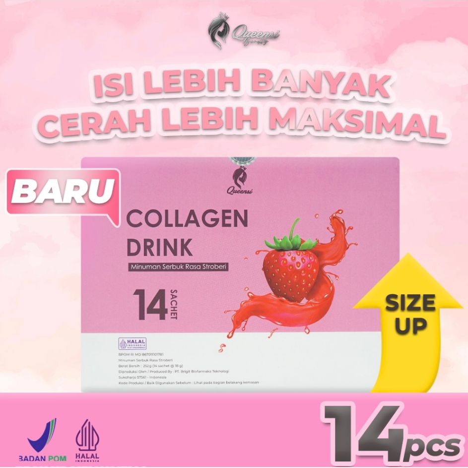 Jual Queensi Collagen Drink Strawberry With Collagen Bovine Peptiplus ...