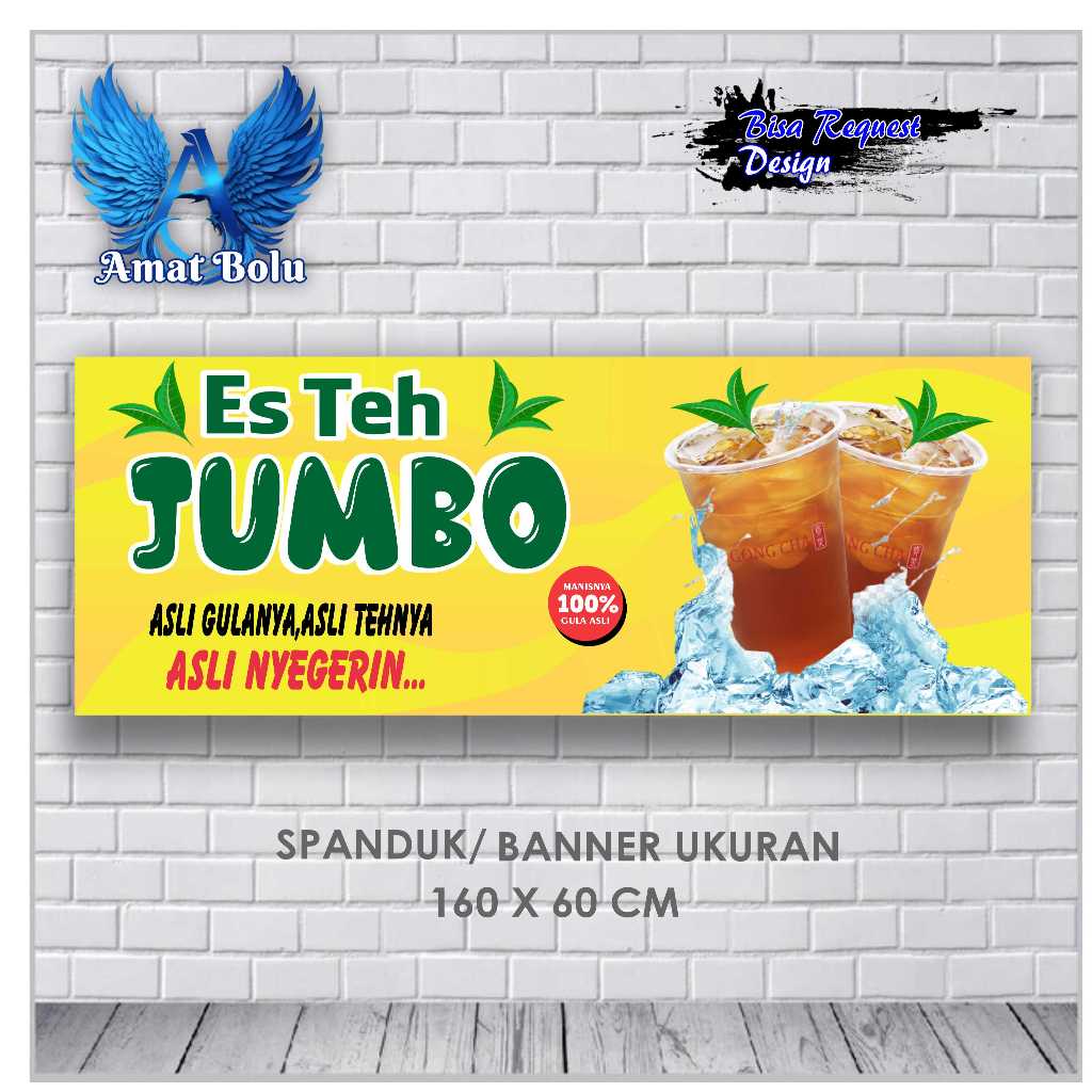 Jual Banner Mmt Spanduk Es Teh Jumbo Ukuran X Bisa Request