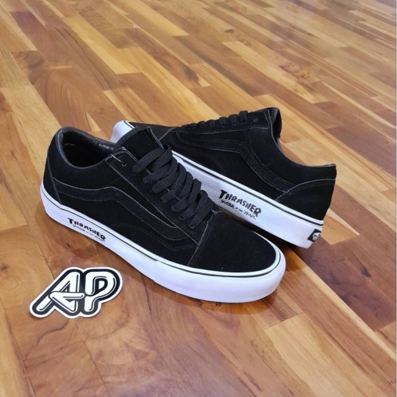 Jual Vans Old Skool Thrasher Skate Of The Year Black Suede Vans Thrasher Shopee Indonesia