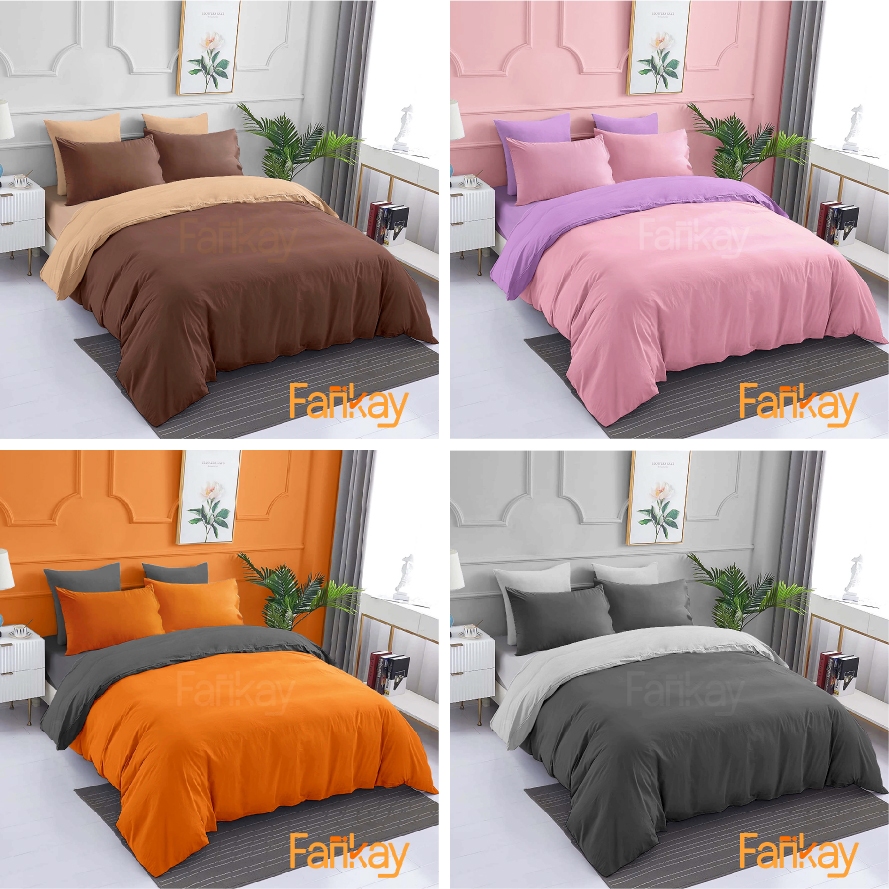 Jual Bed Cover Set Sprei Aesthetic TWOTONE Ukuran 180x200/160x200