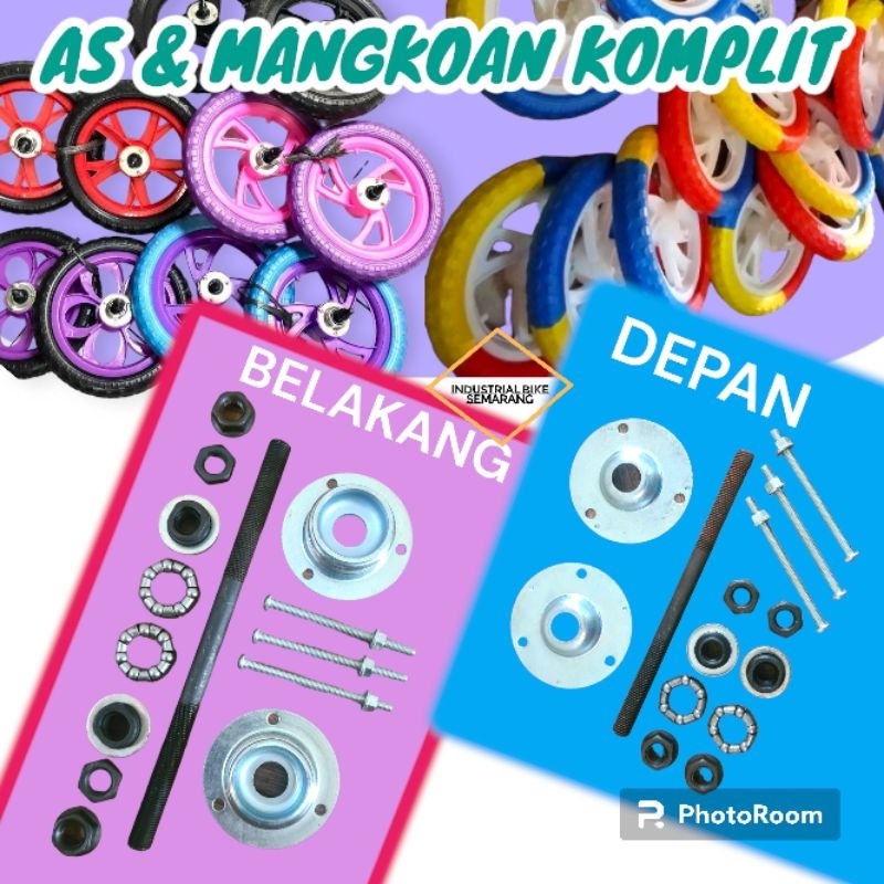Jual AS Mangkoan Konis Roda Busa Ban Mati 12 16 inch Roda Sepeda Anak ...