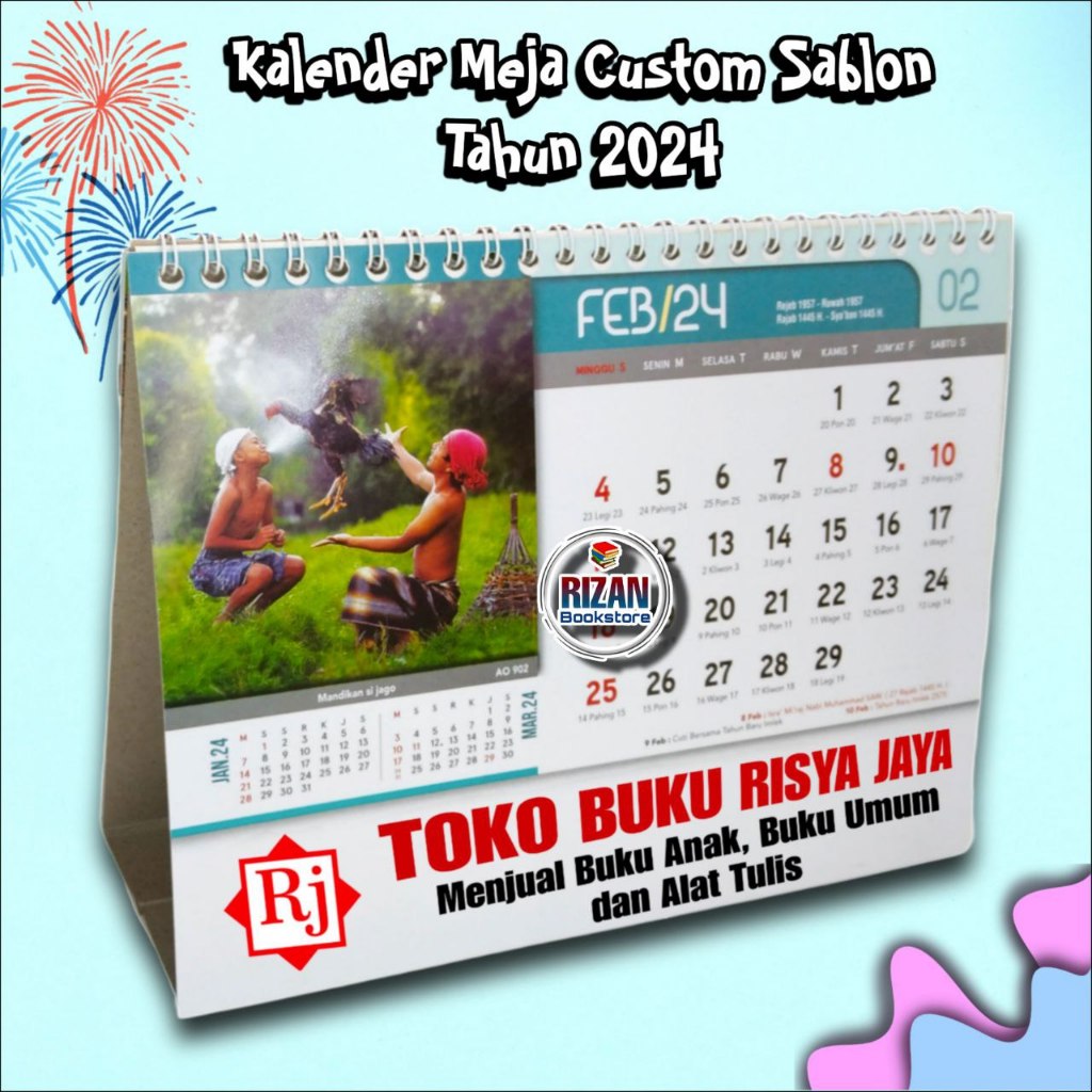 Jual Kalender Meja Custom Sablon Tahun 2024 [Minimal Order 50 PCS ...