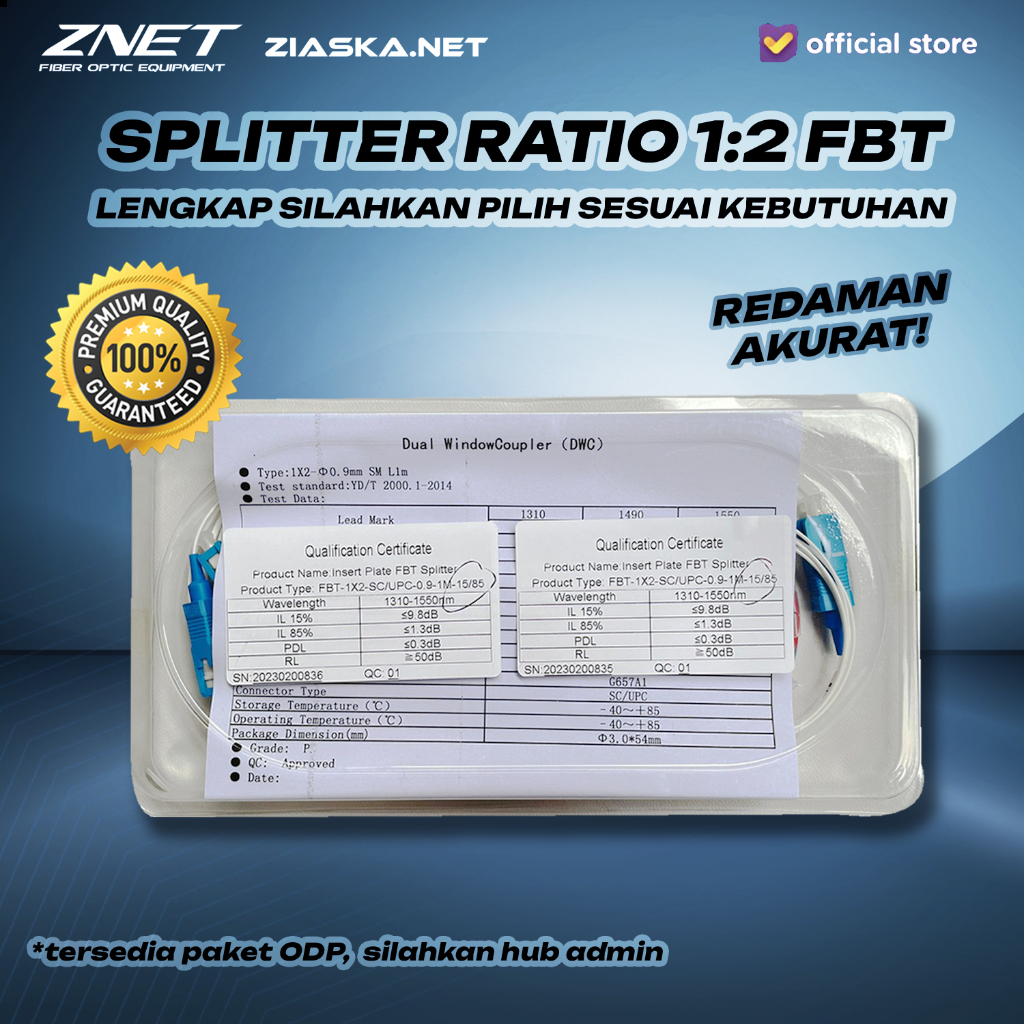 Jual SPLITTER RATIO FBT 1:2 SC UPC SPLITTER RASIO TWC AKURAT isi 1 PACK ...