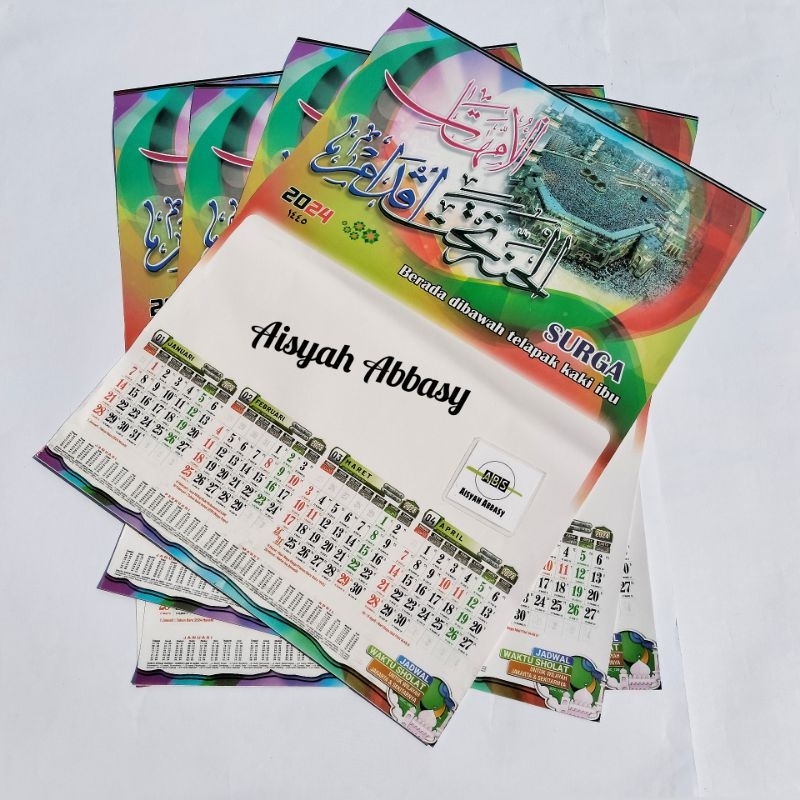 Jual Kalender 2024 catur wulan 3 lembar 4 bulanan BO gambar Kaligrafi