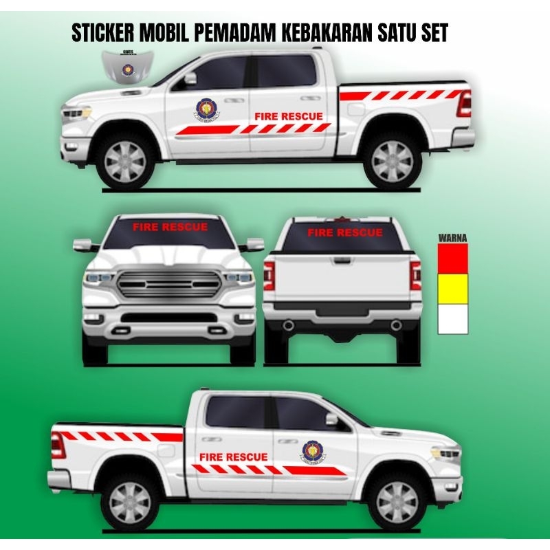 Jual Sticker Cutting Mobil Fire Rescue pemadam kebakaran | Shopee Indonesia