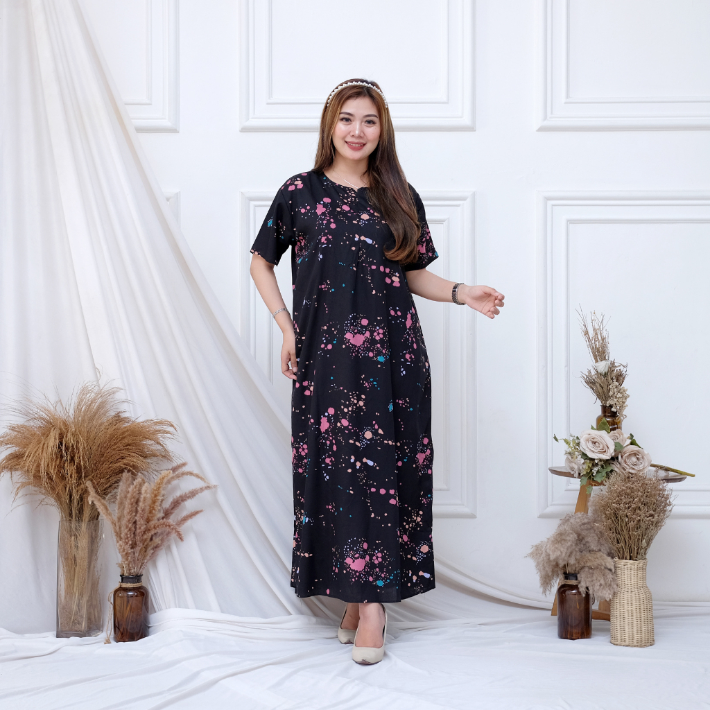 Jual Daster Panjang Lengan Pendek / Daster Jumbo Panjang Lengan Pendek ...