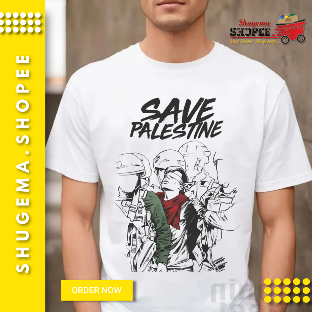 Free Palestine T-Shirt Palestinian Flag Fist Solidarity Save Gaza