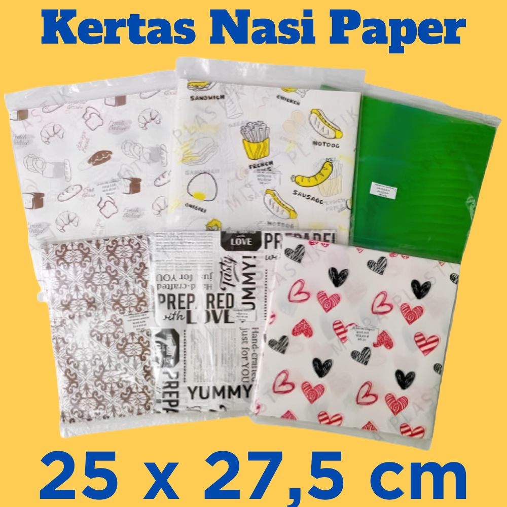 Jual Kertas Nasi Kfc Lembar Pembungkus Nasi Kertas Burger Mg Paper Wrap Printing