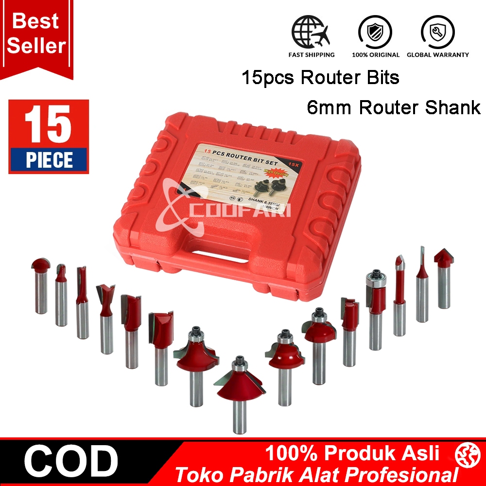 Jual Mata Router set - Mata Profil 6mm - Mata Trimmer Set Router Bit ...