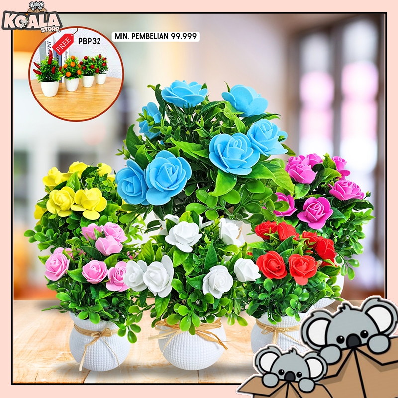 Jual Bunga Hias Plastik Pot Ruang Tamu Tanaman Pot Bunga Bonsai Palsu ...