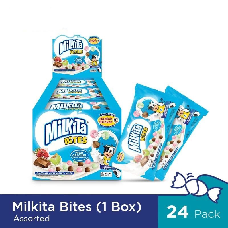 Jual Milkita Bites 25gr (1 Box 24 Packs) - Krispi di Luar, Chewy di ...