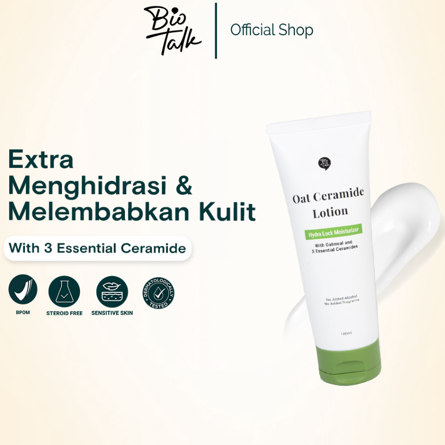 Jual Model Baru Biotalk Oat Ceramide Lotion Hydralock Moisturizer for