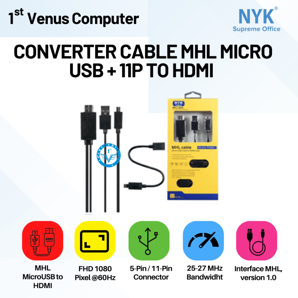 Adaptador De Video Mhl A Tv Hd De Micro Usb A Hdmi