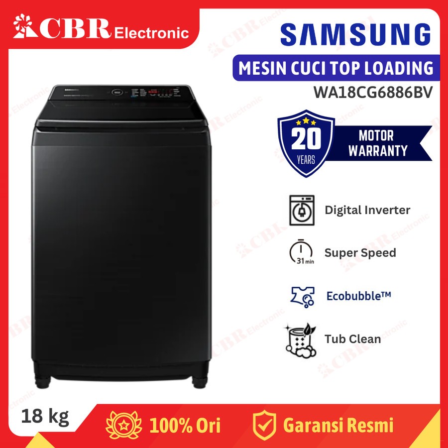 Jual Mesin Cuci Samsung Top Loading Kg Wa Cg Bv Inverter