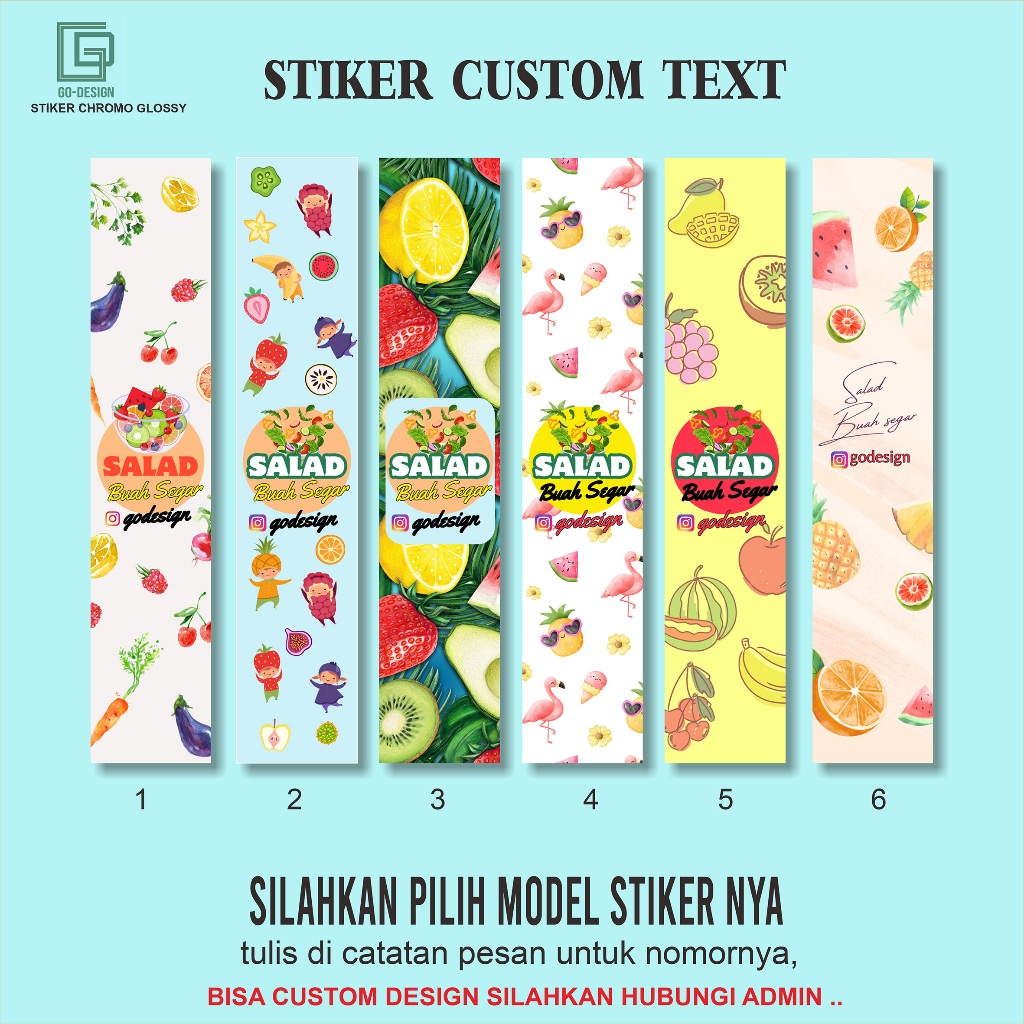 Jual Label Stiker Box Salad Buah (Free Design) | Shopee Indonesia