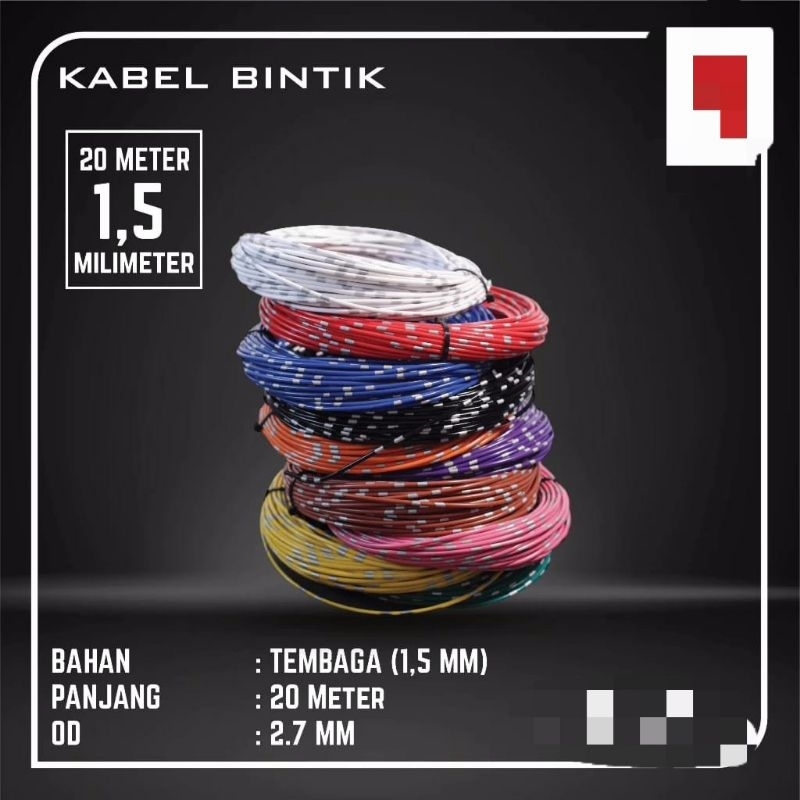 Jual Kabel Bintik Avs 1 5mm X 20m Kabel Otomotif Body Mobil Motor