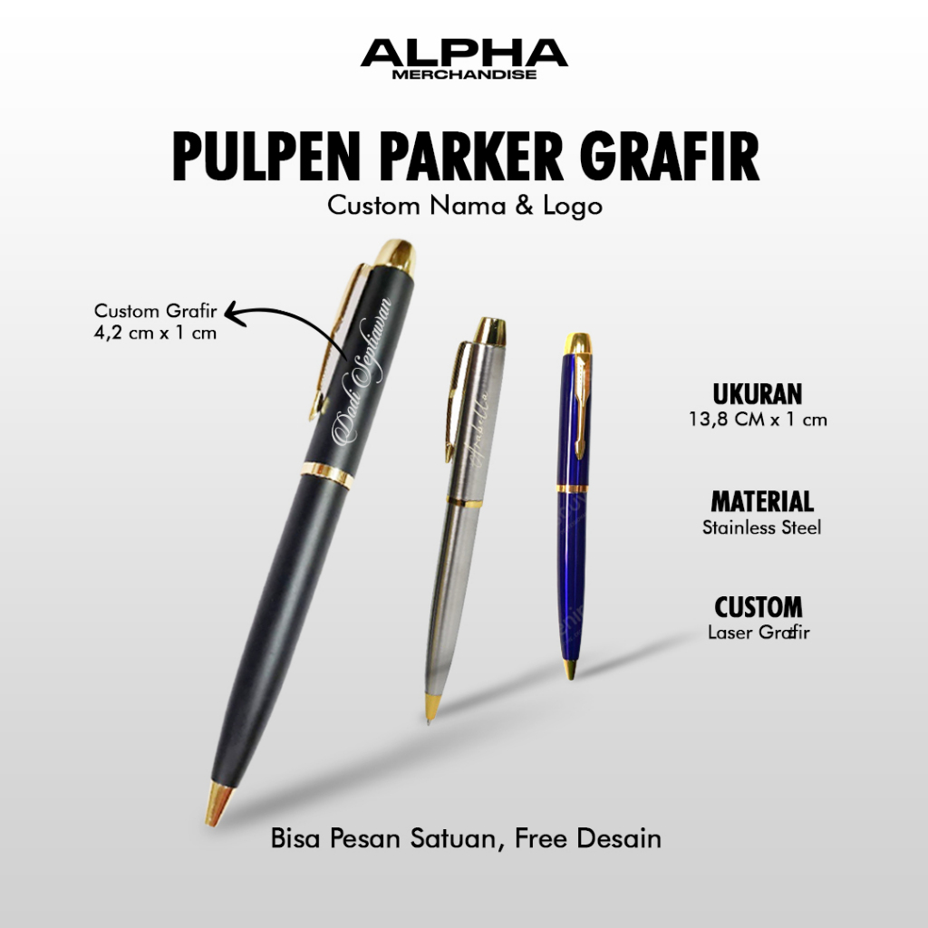 Jual Custom pulpen / grafir pena custom model parker dengan box ...