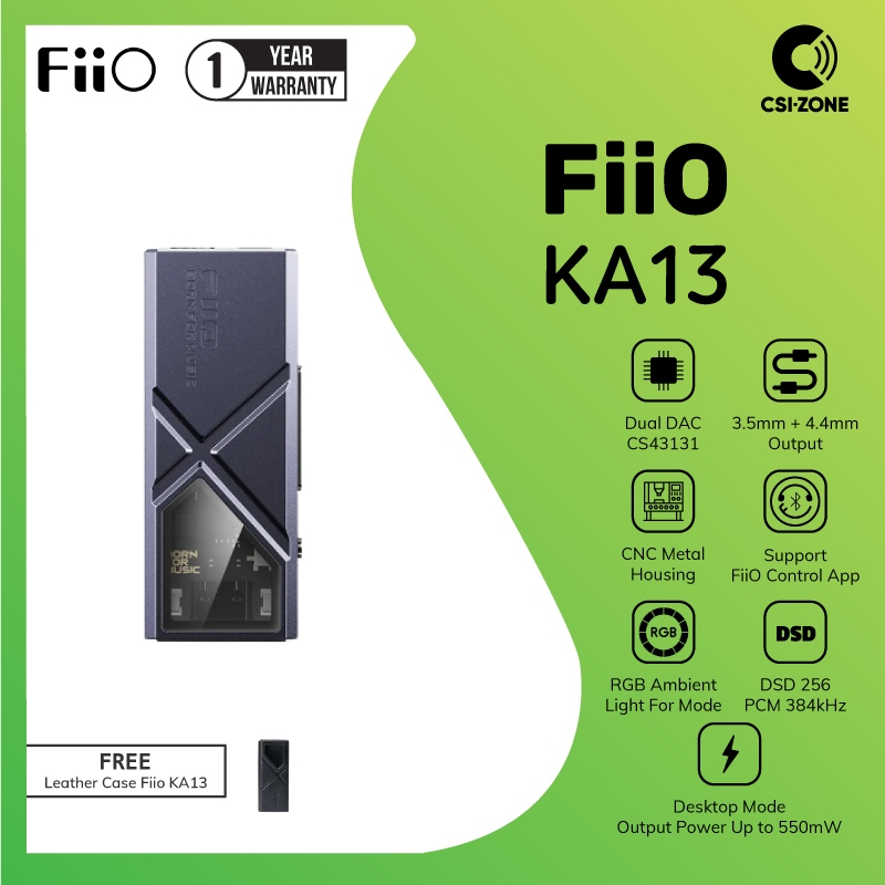 FIIO ポータブルアンプ Silver FIO-KA13-S - ポータブルオーディオ