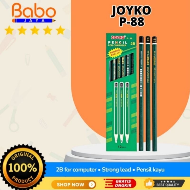 Jual Babo Jaya Pensil 2b Joyko P 88 Design Pensil Warna Hijau