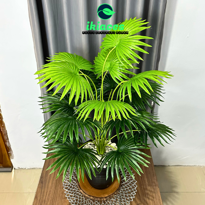 DAUN PALEM JUMBO PLASTIK DAUN PALM KIPAS ARTIFISIAL DAUN PAKIS JUMBO DEKORASI BUNGA SUDUT RUMAH