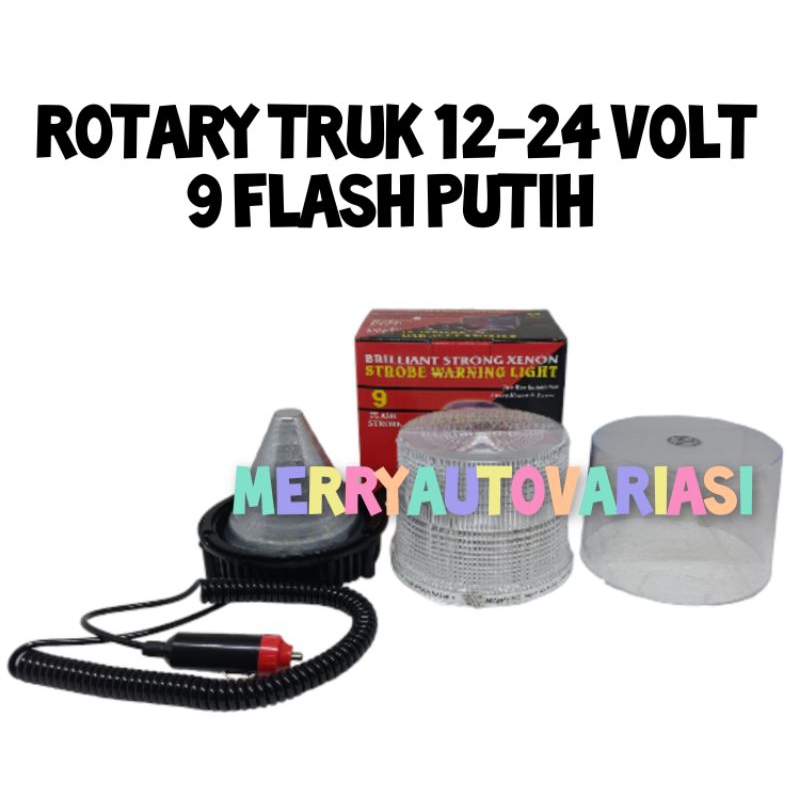 Jual LAMPU LED ROTARI 9 FLASH PUTIH 12-24 VOLT | Shopee Indonesia
