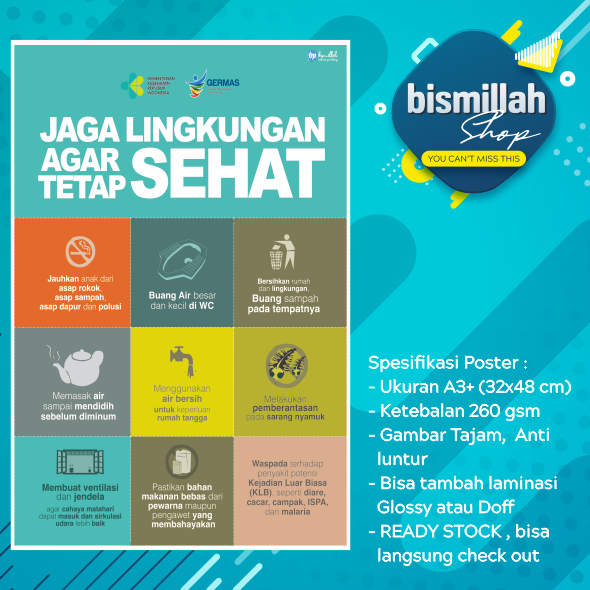 Jual Poster Jaga lingkungan SEHAT | Shopee Indonesia
