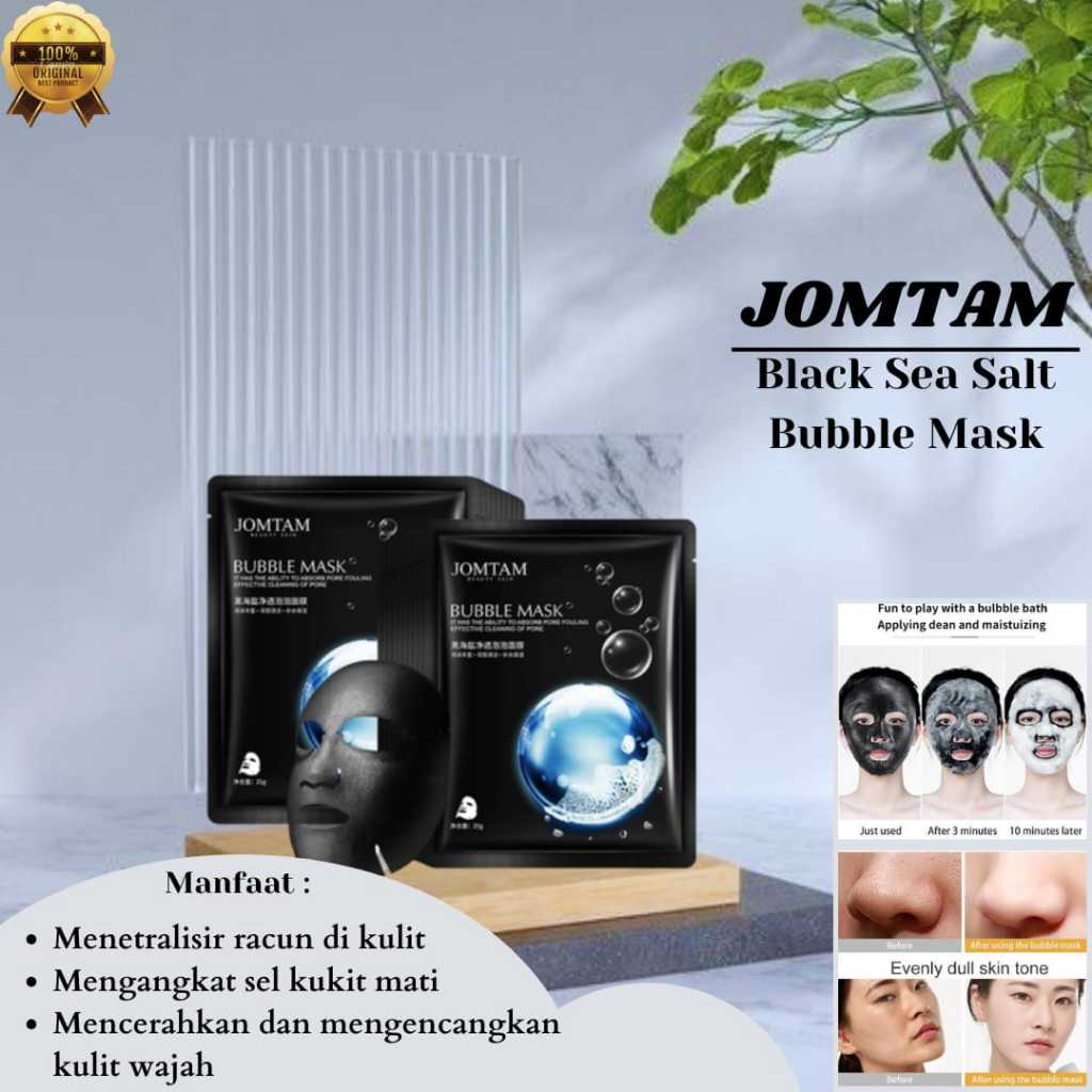 Jual JOMTAM Black Sea Salt Bubble Mask - Masker Wajah Gelembung Garam ...