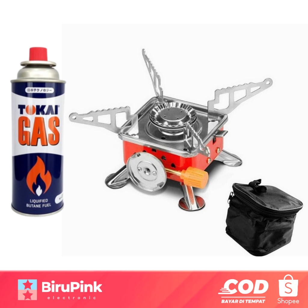 Jual PAKET Kompor Camping Kembang Windproof Portable Gas Stove Alat ...