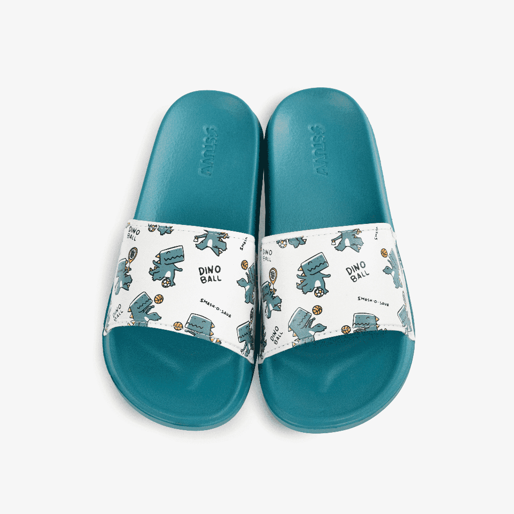 Jual STUVW Sandal Blue - Slides Sendal Selop Anak Dinosaurus | Shopee ...