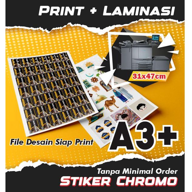 Jual Stiker Label Chromo Print + Laminasi doff / glossy | Shopee Indonesia