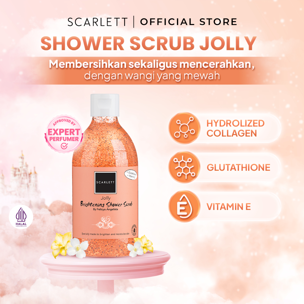Jual Scarlett Whitening Jolly Brightening Shower Scrub Sabun Mandi