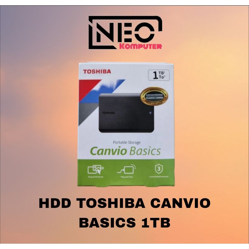 Jual HDD TOSHIBA CANVIO BASICS 1TB | Shopee Indonesia