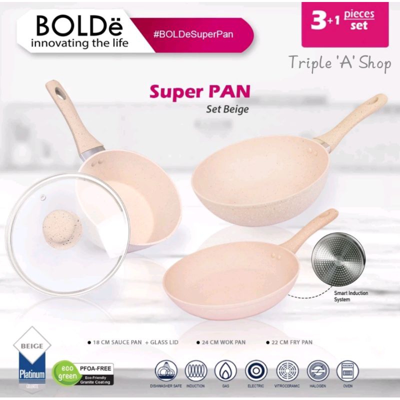 Jual BOLDe Super Pan Beige Granite Set 3+1 Pcs | Shopee Indonesia