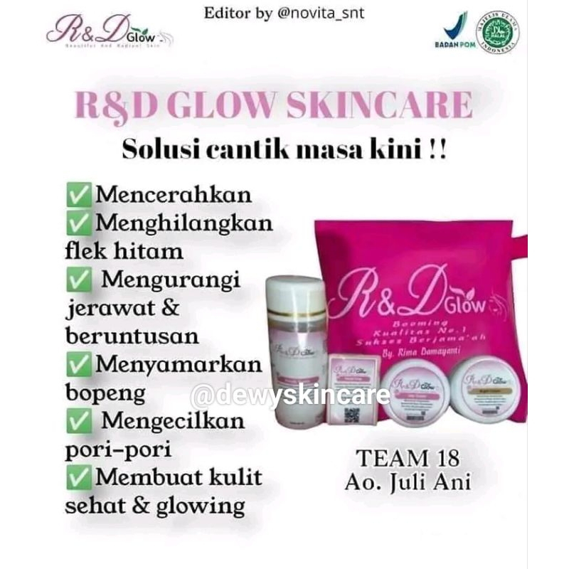 Jual R&D GLOW SKINCARE BPOM ORIGINAL 100% SOLUSI CANTIK MASA KINI ...