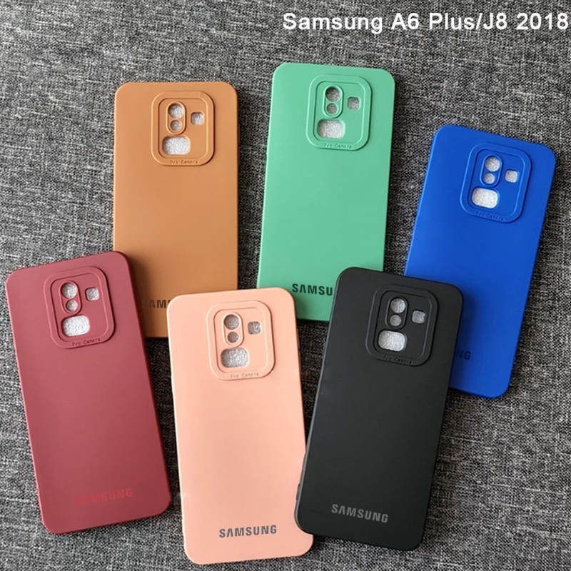 SOFT CASE SAMSUNG GALAXY A6 PLUS A6+ SOFTCASE LIQUID SILICONE PRO CAMERA  PREMIUM CASING