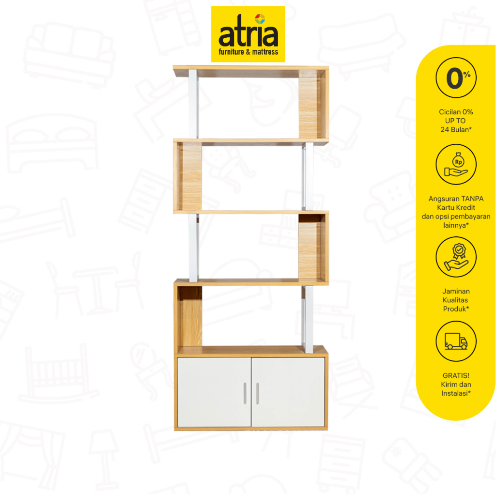 Jual Atria Rak Billyy Showcase 80x30x190Cm Walnut/White | Shopee Indonesia