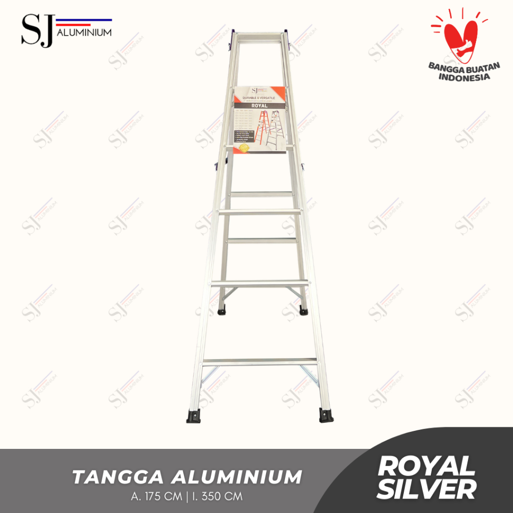 Jual ROYAL - Tangga Lipat Aluminium Royal Silver Jumbo Ladder ...