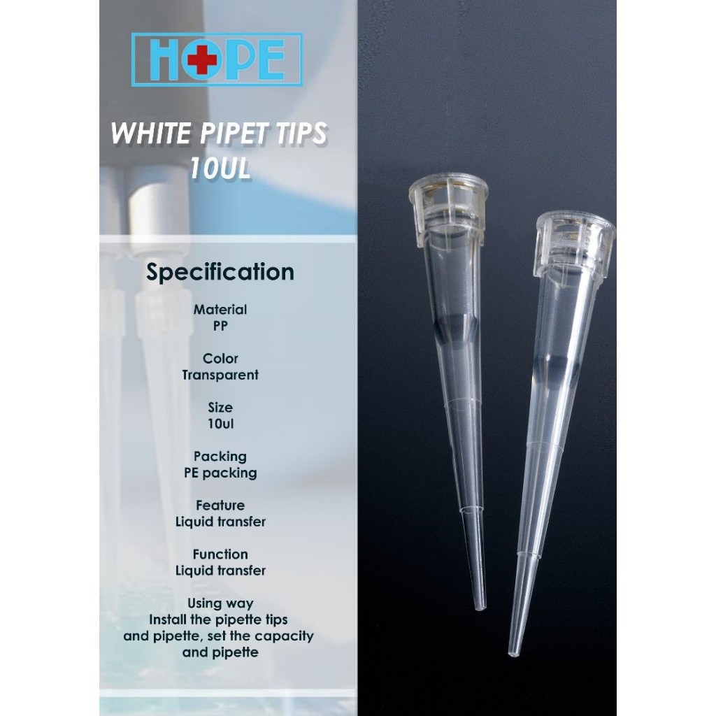 Jual Hope White Micropipette Tips 10ul / Micropipet Tip Putih isi 1000