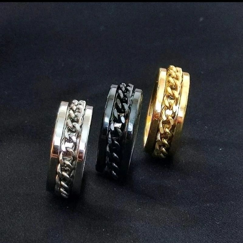 Jual CINCIN TITANIUM MODEL RANTAI TENGAH PRIA DAN WANITA | Shopee Indonesia