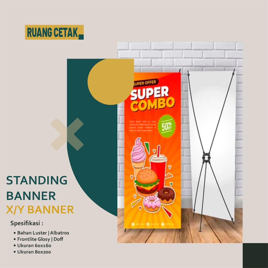 Jual Cetak X Banner Murah | Print X Banner 60 x 160 | X Banner 80 x 180 ...