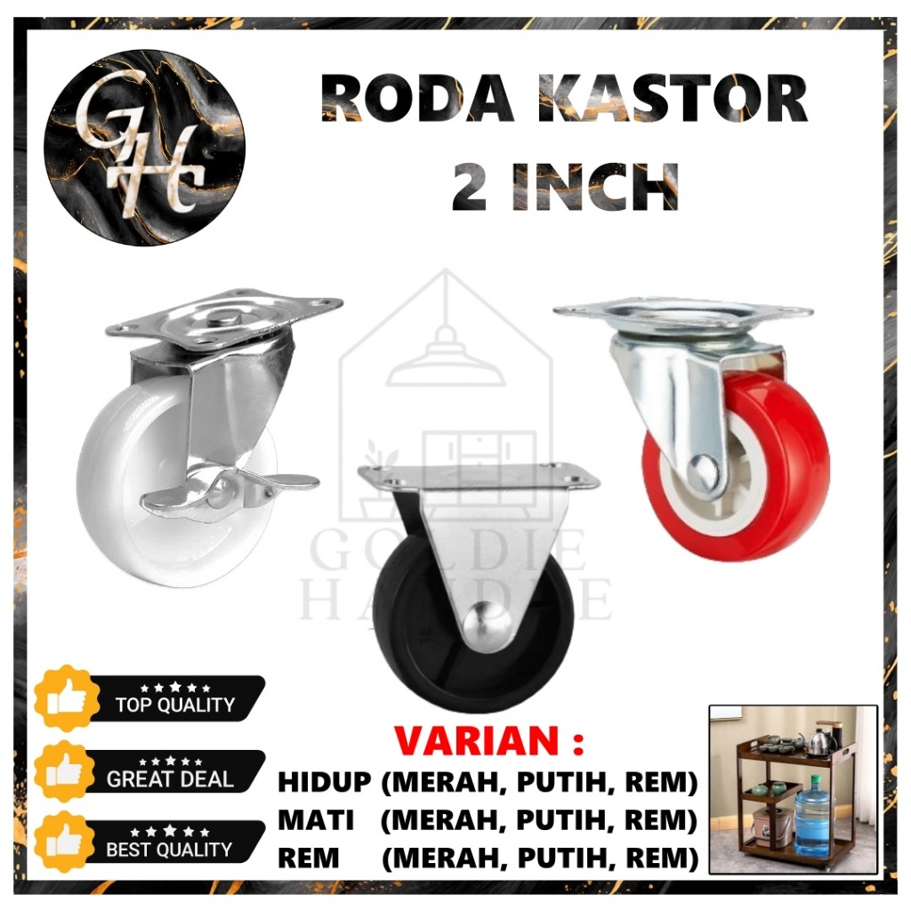 Jual Roda Troly Nylon Roda Caster Kastor 2 Inch Roda Etalase Hidup Mati Hiduprem Roda Lemari 5250