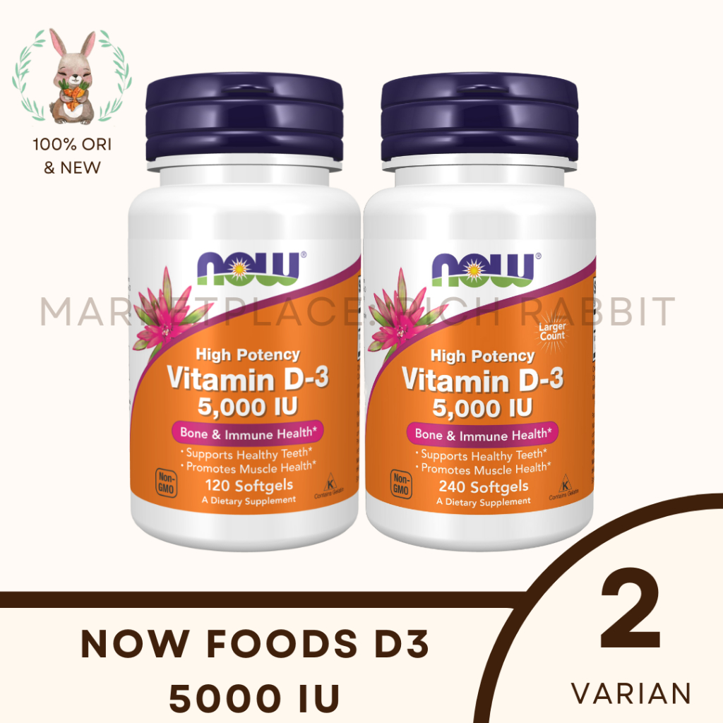 Jual NOW Foods Food Vitamin D-3 D3 / 5,000 IU 5000IU 5000 IU / 240 ...